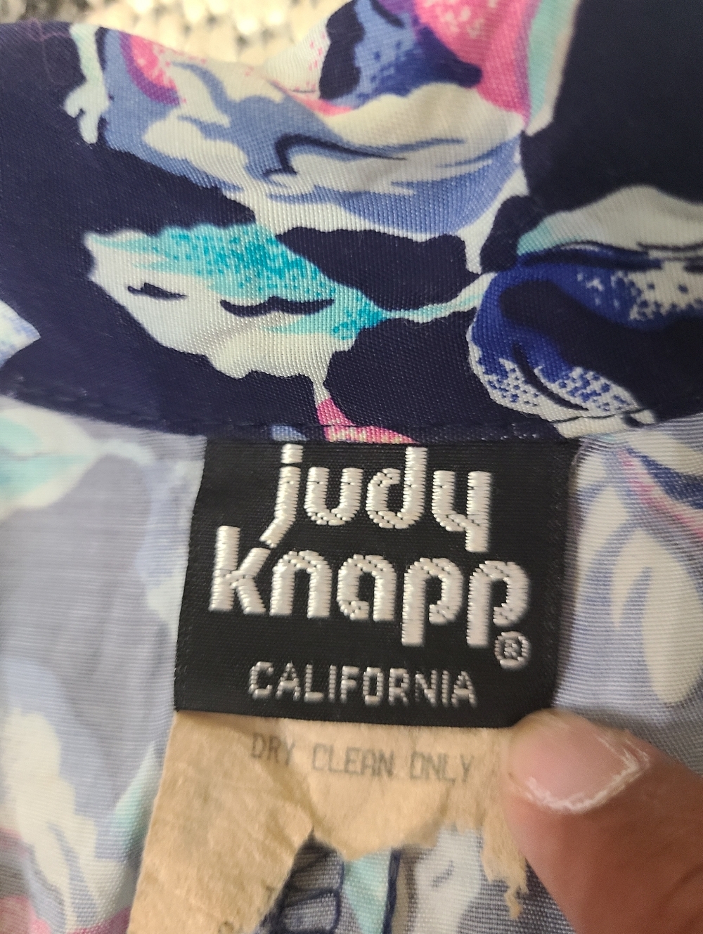 Vintage  Navy Floral Button-Front‎ Romper - Picture 3 of 9